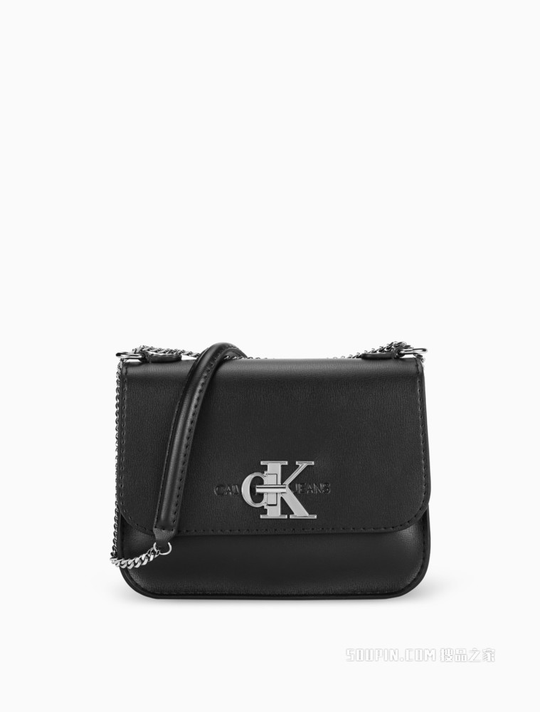 Calvin Klein 女包翻盖链条金属LOGO通勤斜挎单肩包DH2308Q4100