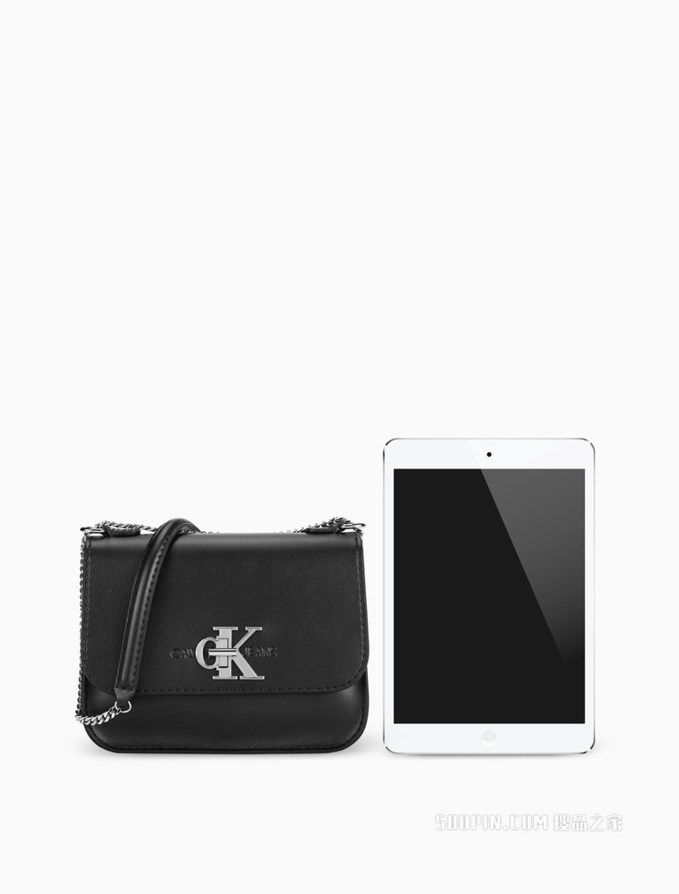 Calvin Klein 女包翻盖链条金属LOGO通勤斜挎单肩包DH2308Q4100