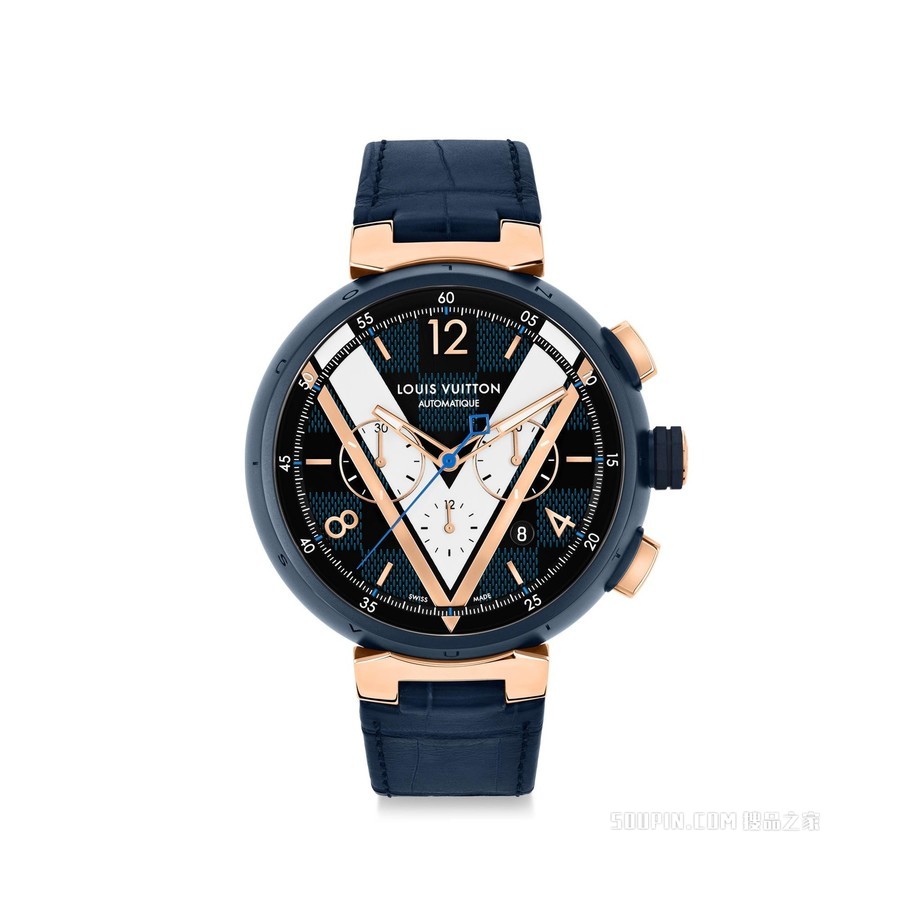 TAMBOUR DAMIER COBALT 计时腕表，46 毫米