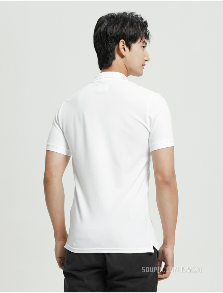 Calvin Klein 男士半开襟翻领镂空LOGO短袖POLO衫ZM01855