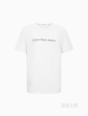 Calvin Klein 女士休闲圆领简约LOGO短袖T恤J219146