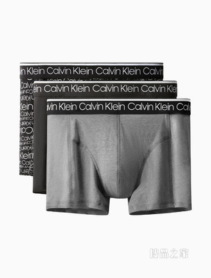Calvin Klein 男士三条装循环LOGO腰边透气贴身平角内裤NP2421O
