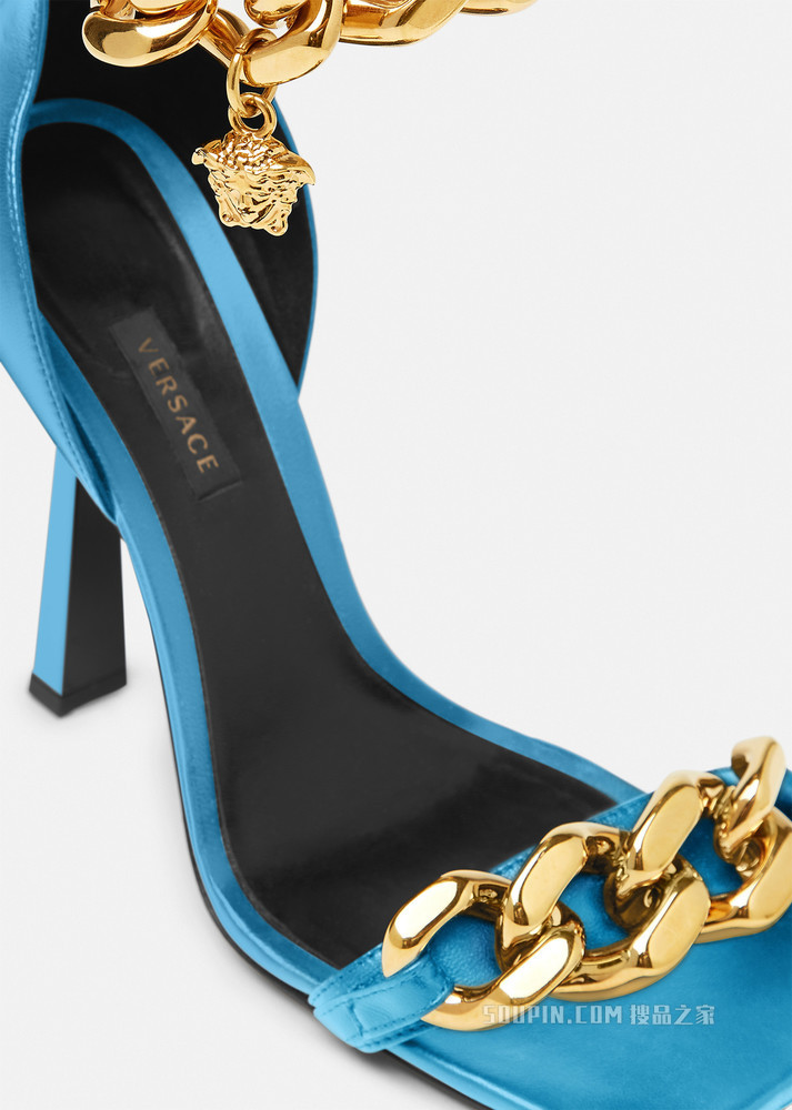 Medusa链条羊皮革凉鞋