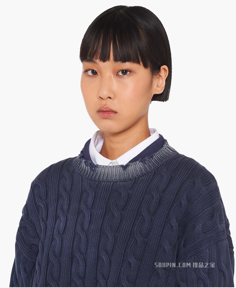 短裁棉质毛衣