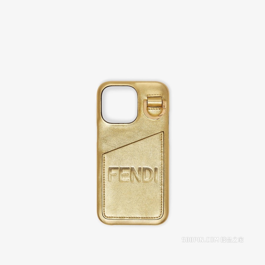 智能手机壳 金色皮革手机壳