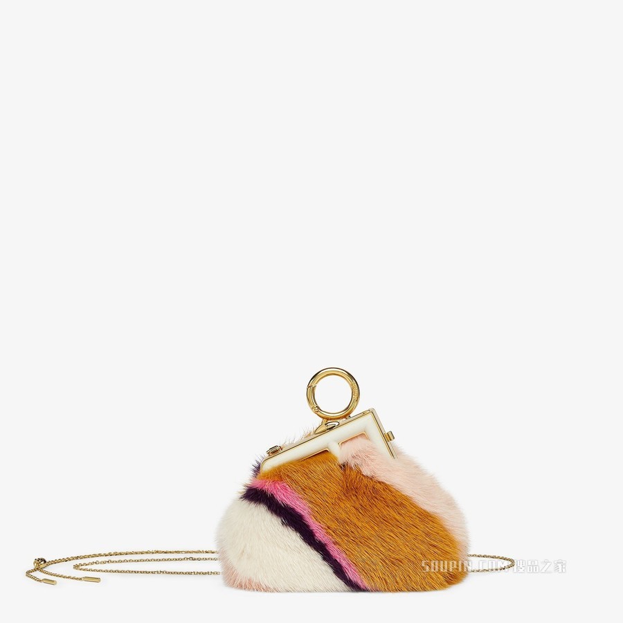 Fendi First吊饰Nano版 拼色貂毛吊饰