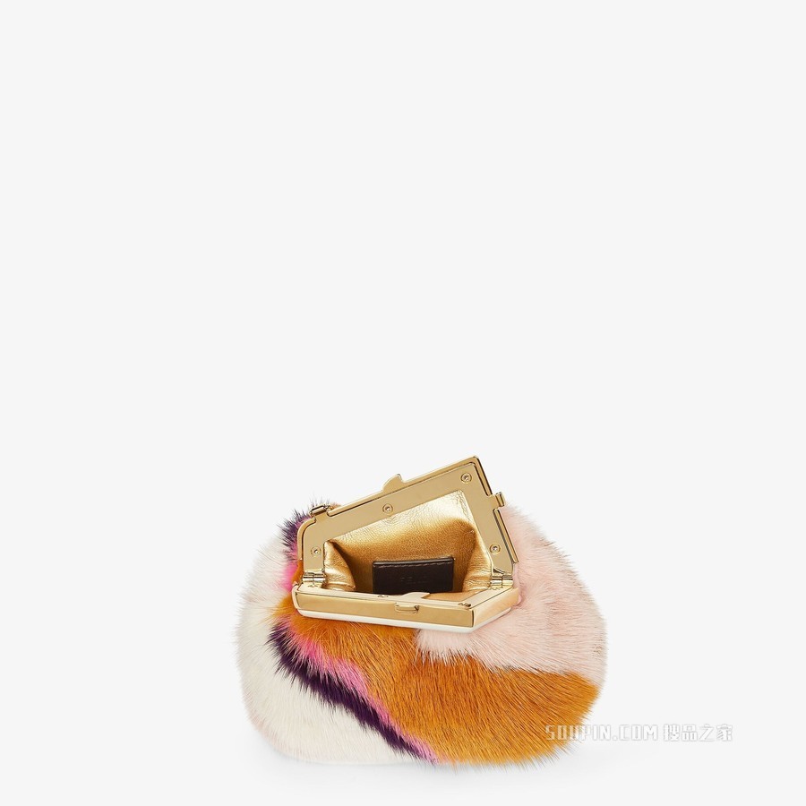 Fendi First吊饰Nano版 拼色貂毛吊饰
