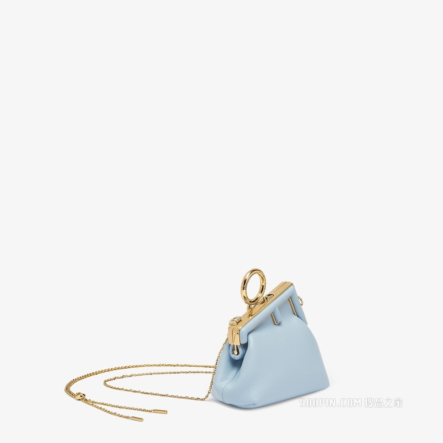 Fendi First吊饰Nano版 浅蓝色纳帕皮吊饰