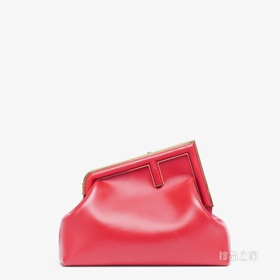 Fendi First中号手袋 紫红色皮革手袋