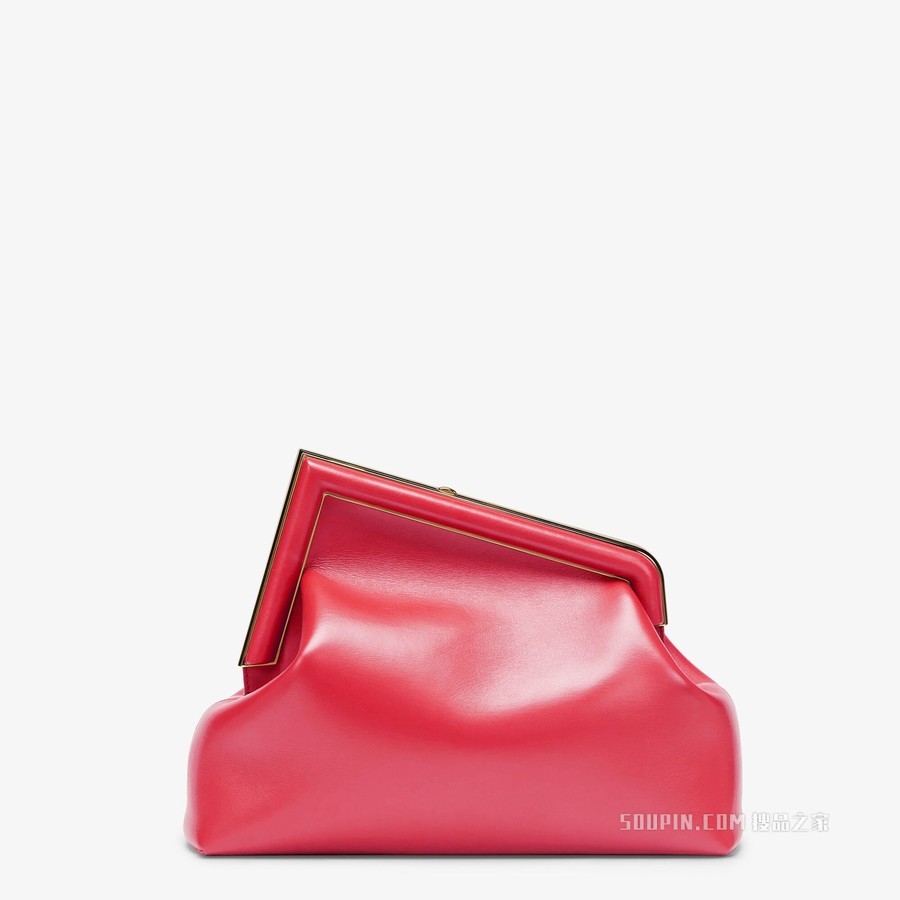 Fendi First中号手袋 紫红色皮革手袋