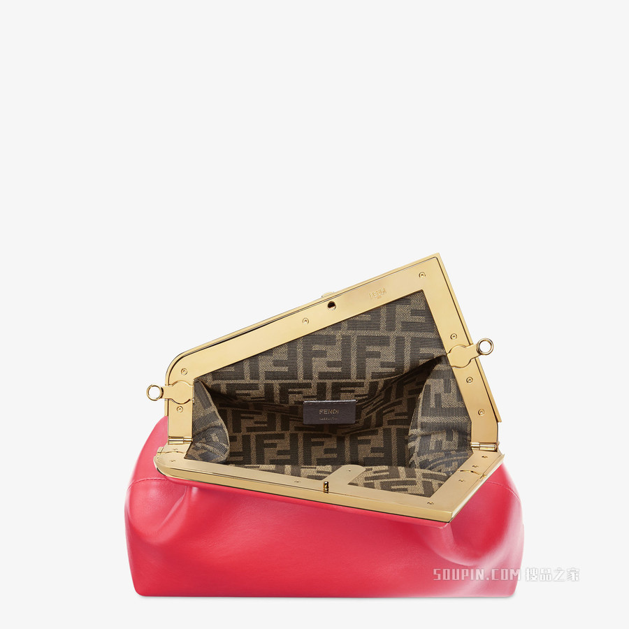 Fendi First中号手袋 紫红色皮革手袋