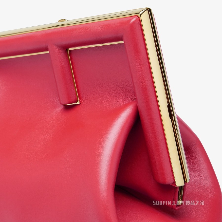 Fendi First中号手袋 紫红色皮革手袋