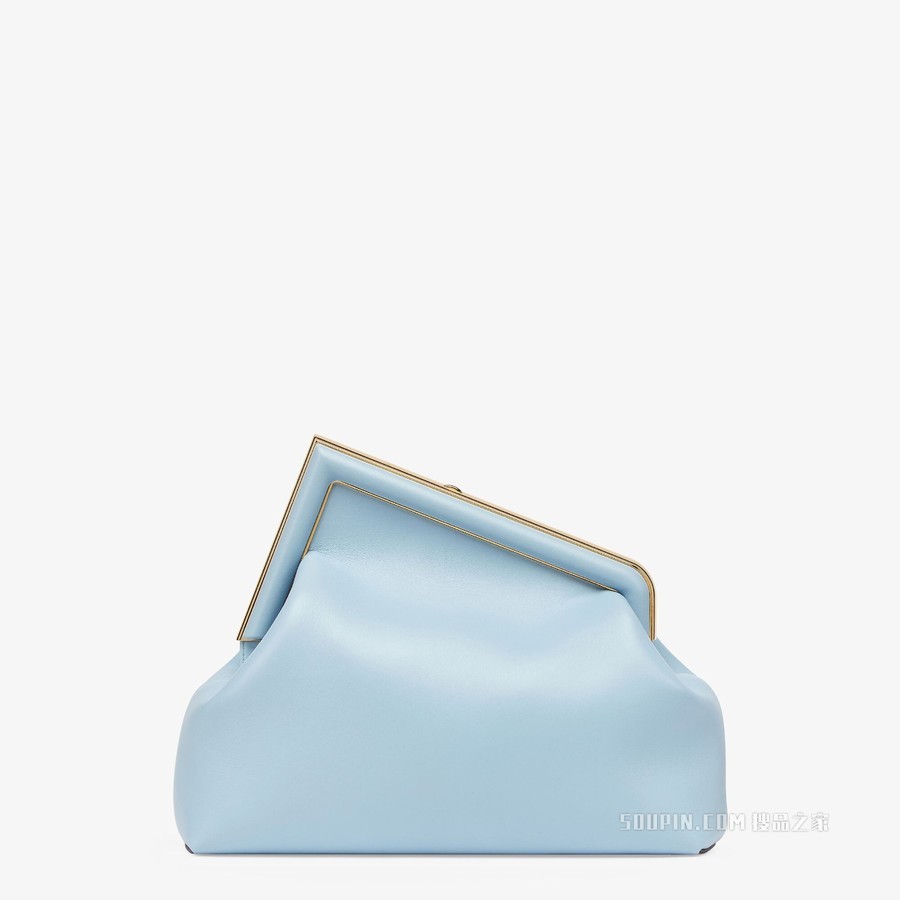 Fendi First中号手袋 浅蓝色皮革手袋