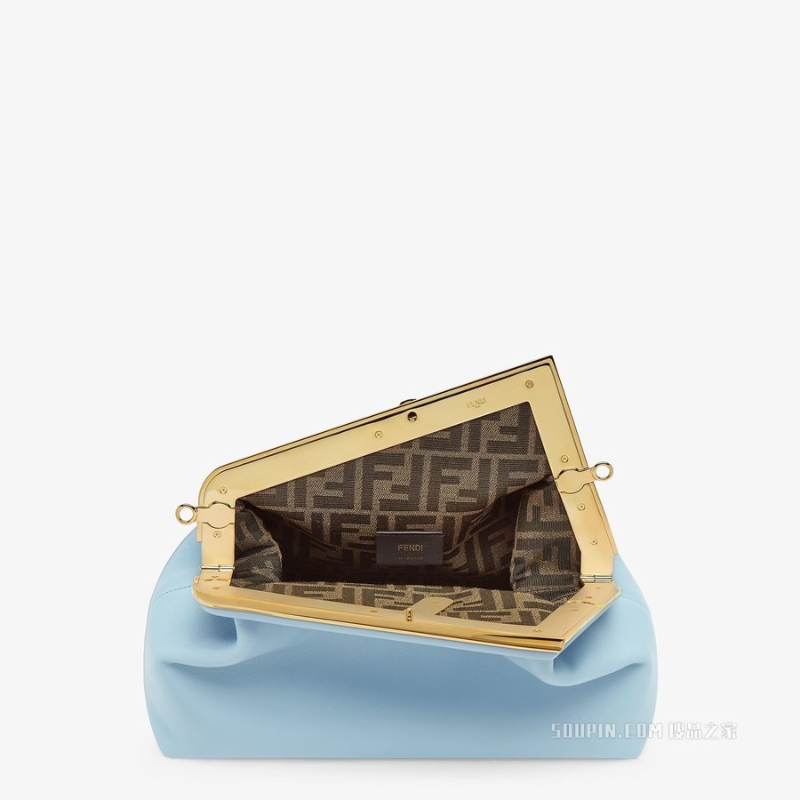 Fendi First中号手袋 浅蓝色皮革手袋