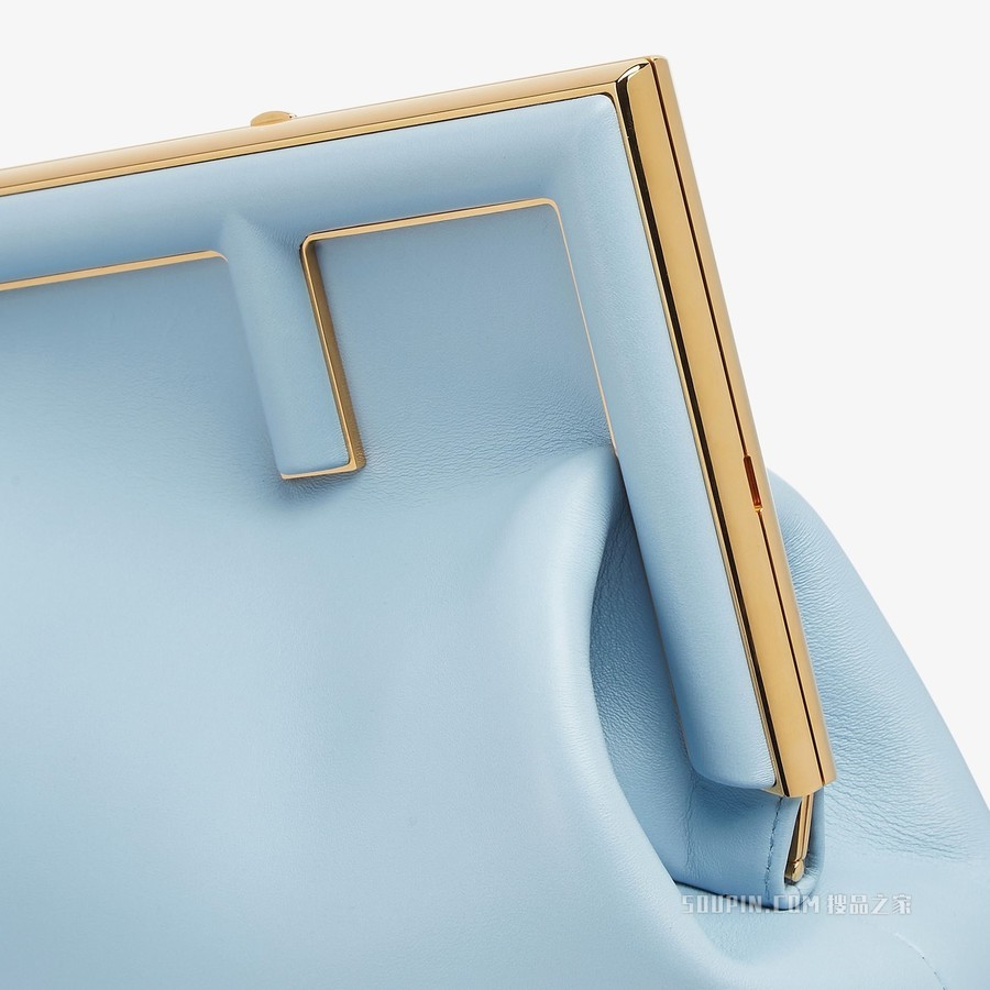 Fendi First中号手袋 浅蓝色皮革手袋