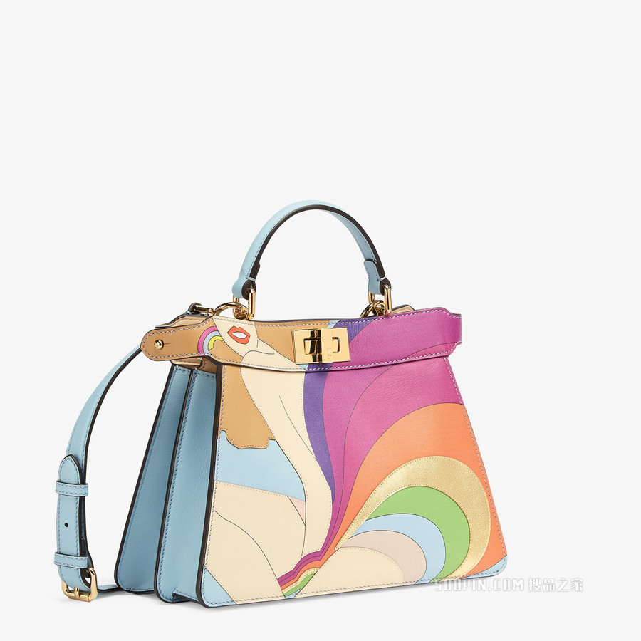 FENDI ベージュ 指なし手袋 ニット 高仿芬迪Fendi橢圓形迷你手袋，雙頭拉鏈開合。配備內部隔層和