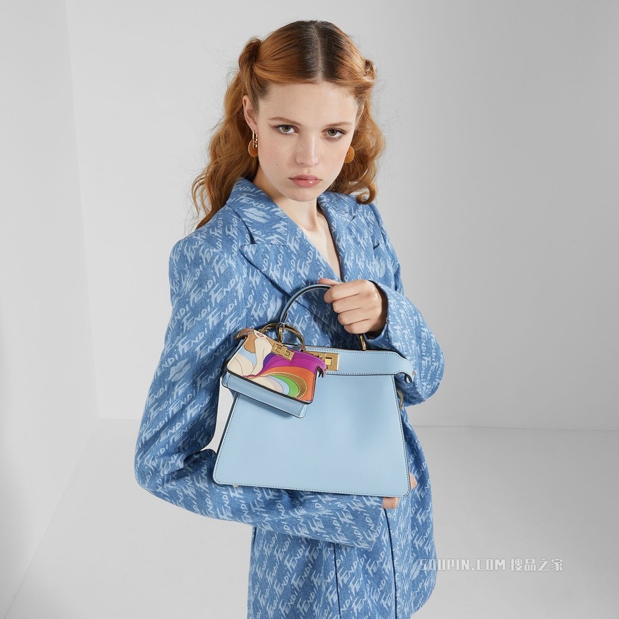 Peekaboo ISeeU小号手袋 浅蓝色皮革手袋