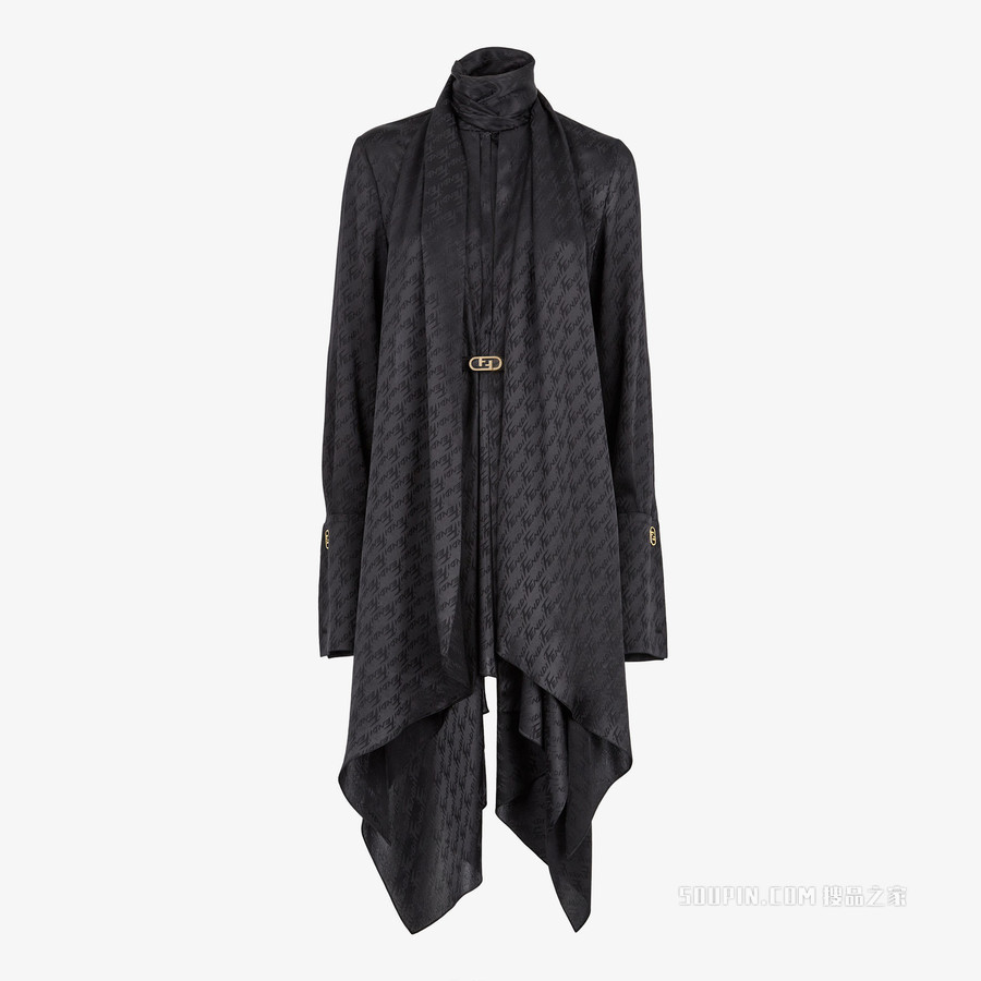 连衣裙 黑色缎面连衣裙