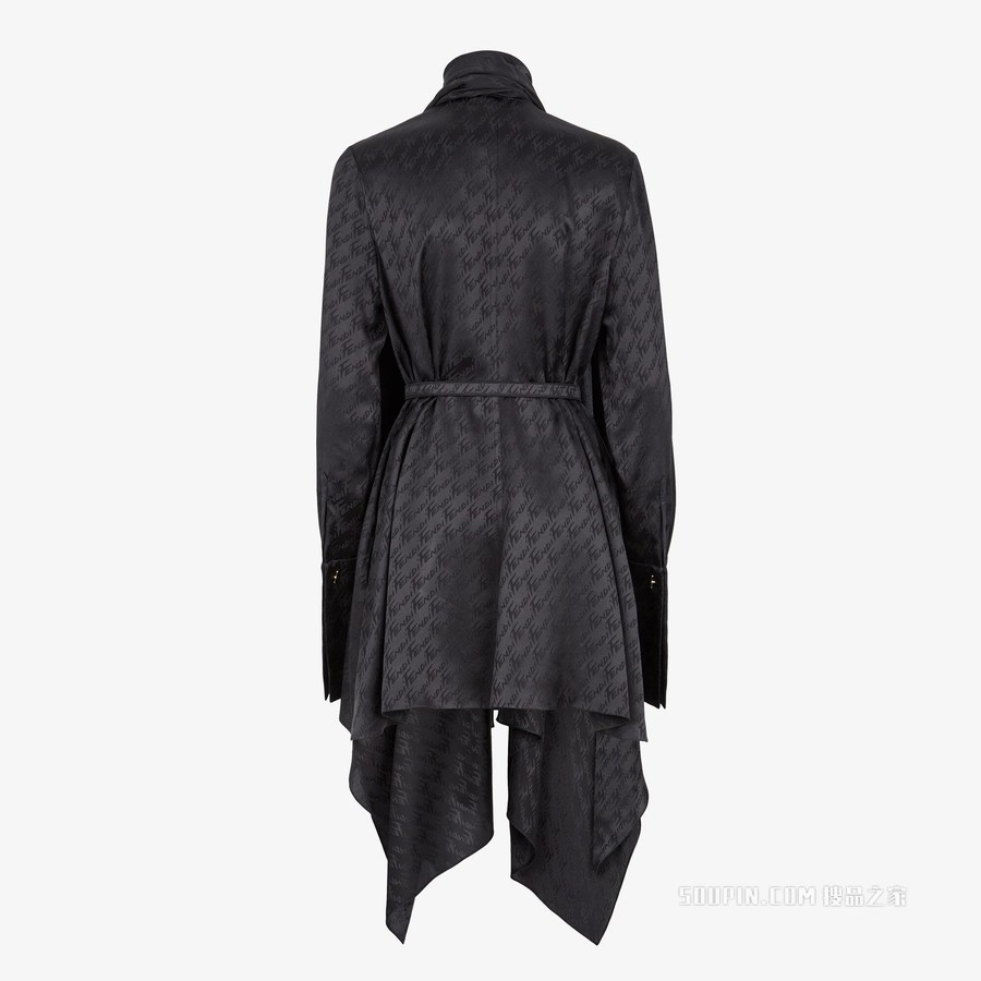 连衣裙 黑色缎面连衣裙