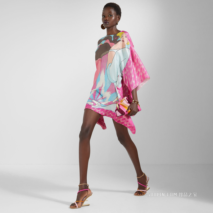 连衣裙 拼色桑蚕丝连衣裙