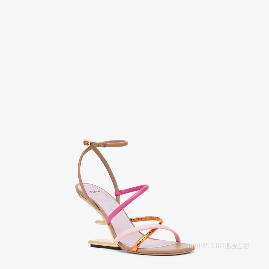Fendi First 粉红色纳帕皮高跟凉鞋