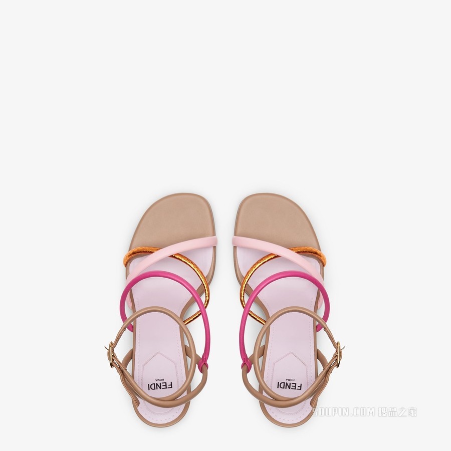 Fendi First 粉红色纳帕皮高跟凉鞋