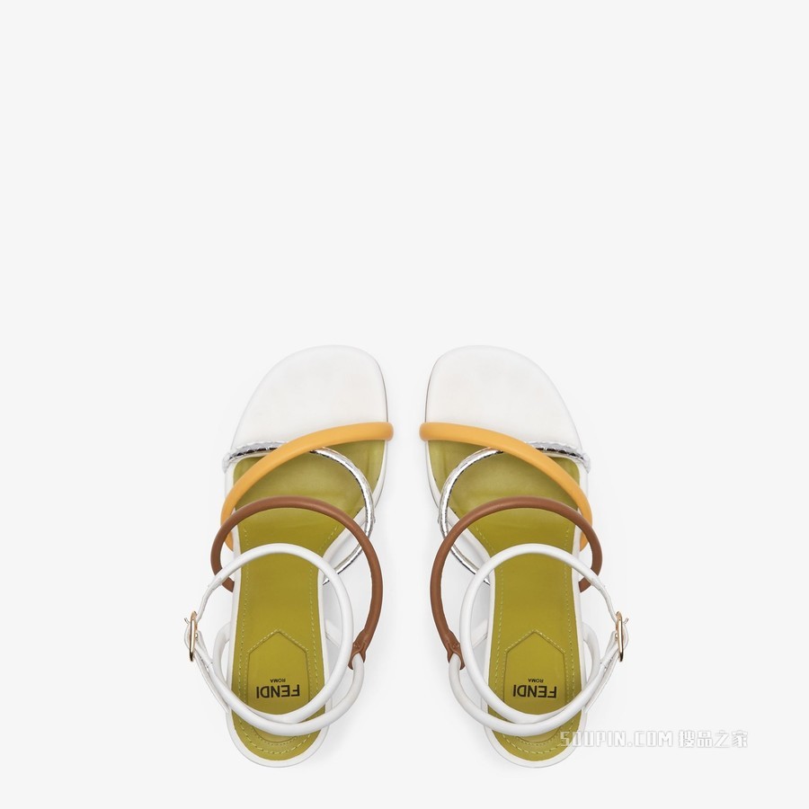 Fendi First 白色纳帕皮高跟凉鞋