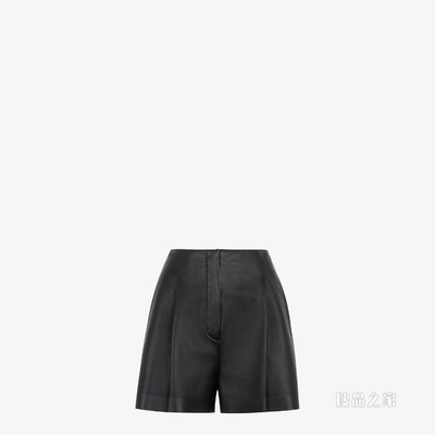 短裤 黑色纳帕皮短裤