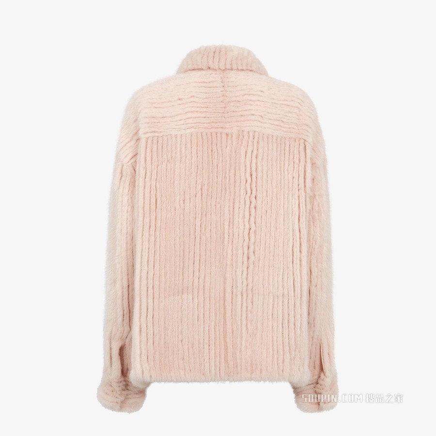 夹克 粉红色貂毛夹克