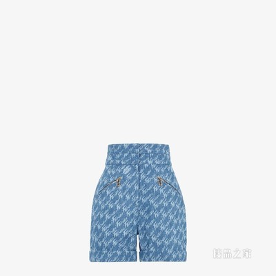 短裤 浅蓝色青年布短裤