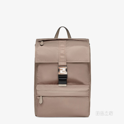 Fendiness中号背包 米色尼龙双肩背包