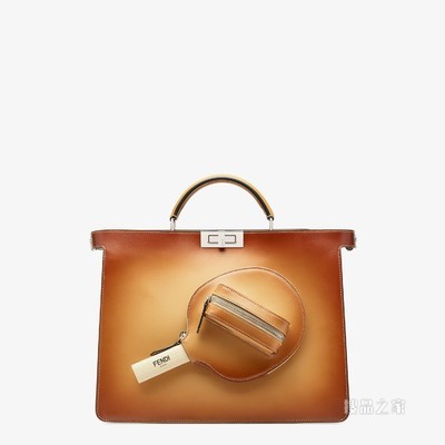 Peekaboo Iseeu中号手袋 米色皮革手袋