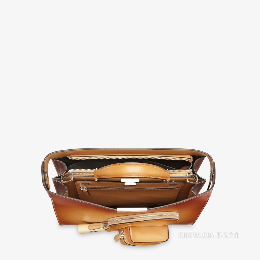 Peekaboo Iseeu中号手袋 米色皮革手袋