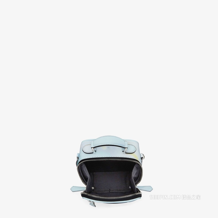 迷你旅行包 日落图案黄色和浅紫色皮革手袋