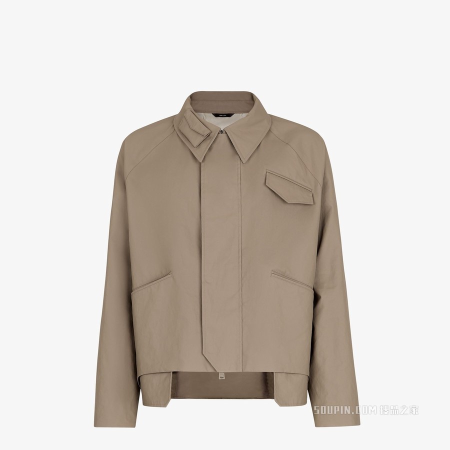 夹克 米色亚麻夹克