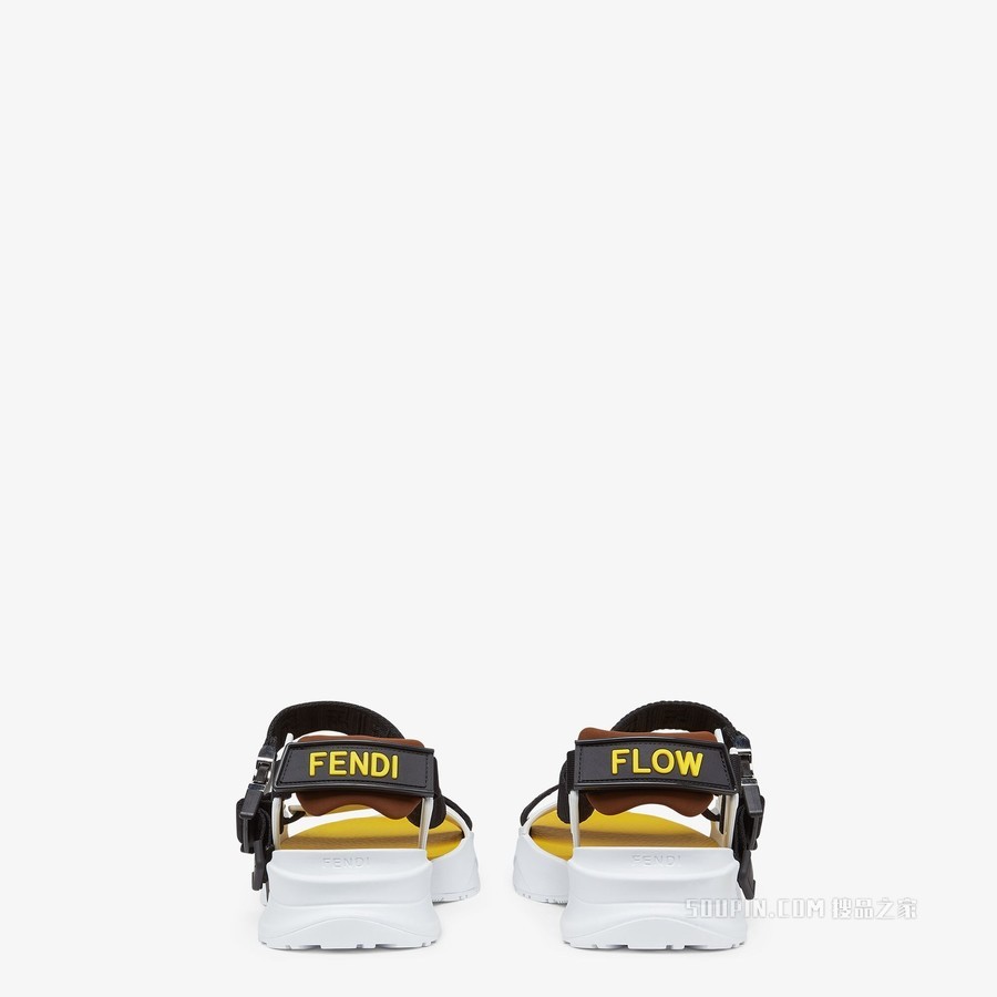 Fendi Flow凉鞋 黑色布料凉鞋