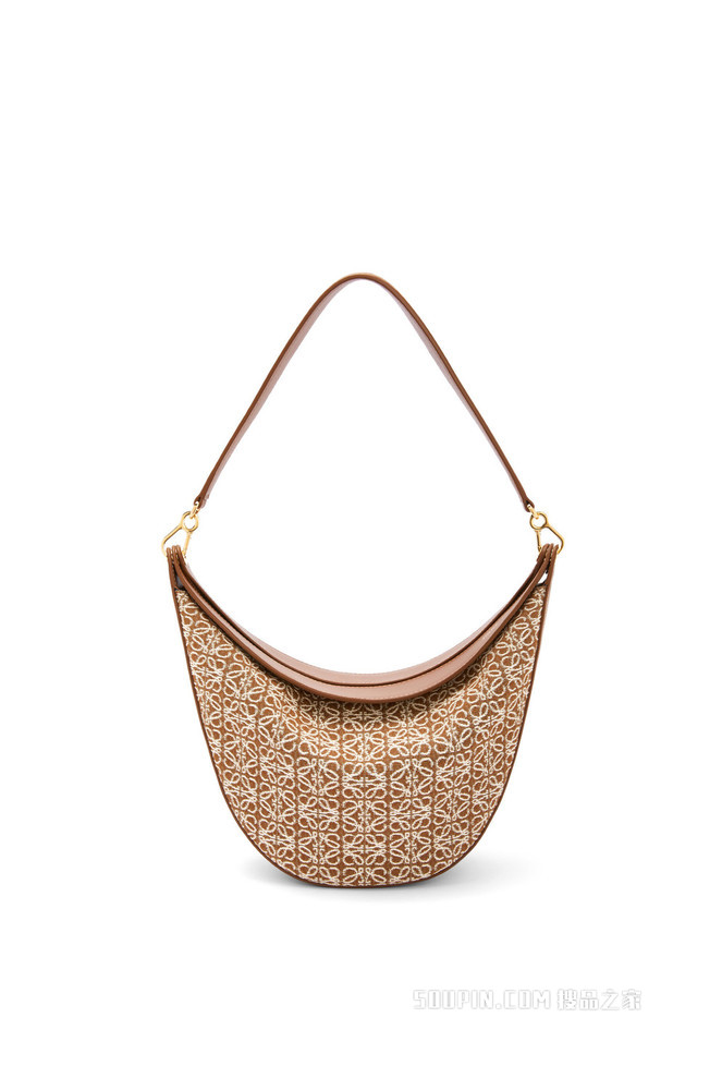 Anagram 提花布和经典牛皮革 LOEWE Luna 手袋