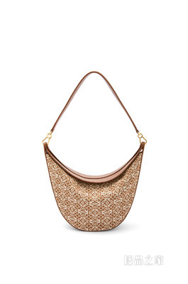 Anagram 提花布和经典牛皮革 LOEWE Luna 手袋
