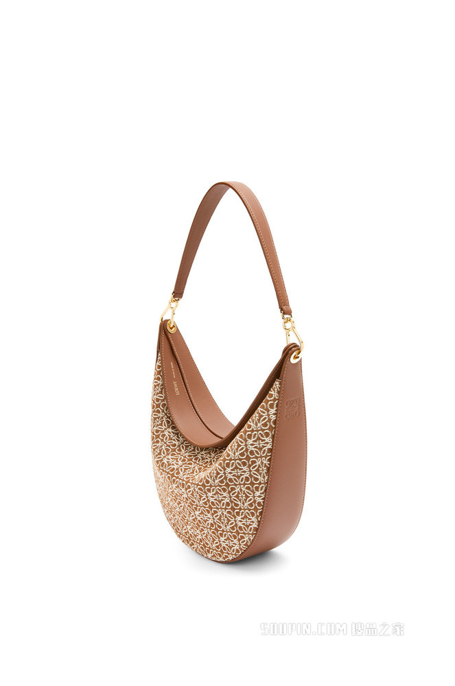 Anagram 提花布和经典牛皮革 LOEWE Luna 手袋