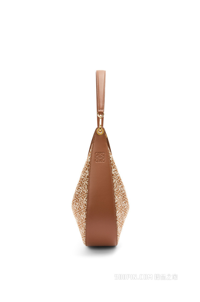 Anagram 提花布和经典牛皮革 LOEWE Luna 手袋