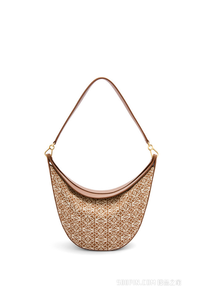 Anagram 提花布和经典牛皮革 LOEWE Luna 手袋