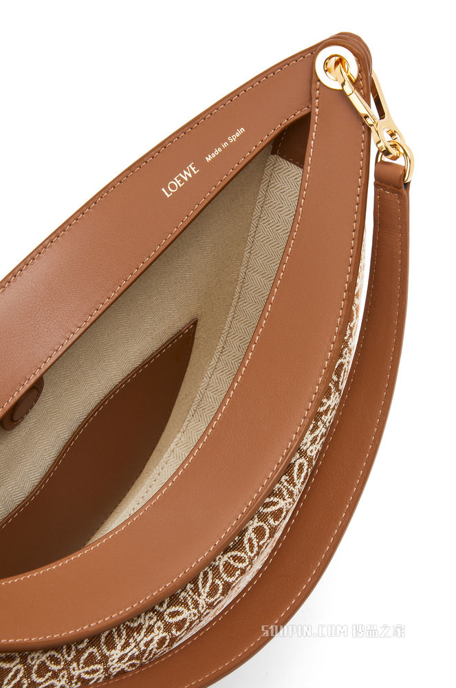 Anagram 提花布和经典牛皮革 LOEWE Luna 手袋