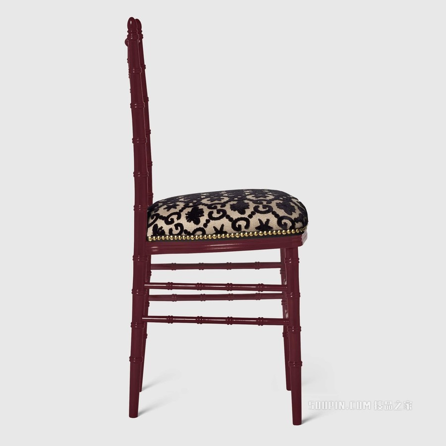 GG提花骑士椅 黑色和米色GG提花
