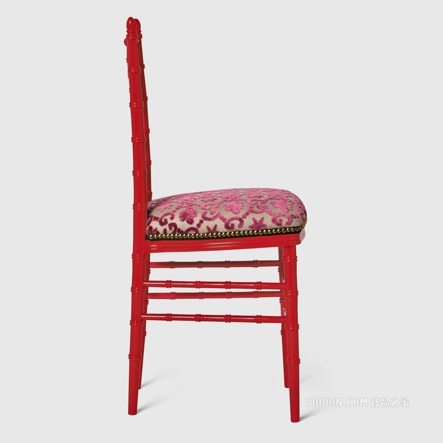 饰 GG 提花 Chiavari 椅子 粉色和米色GG提花