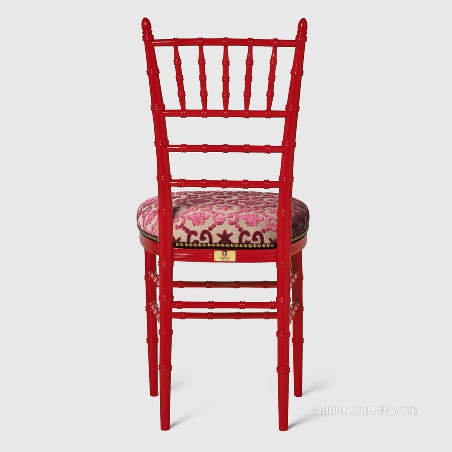 饰 GG 提花 Chiavari 椅子 粉色和米色GG提花
