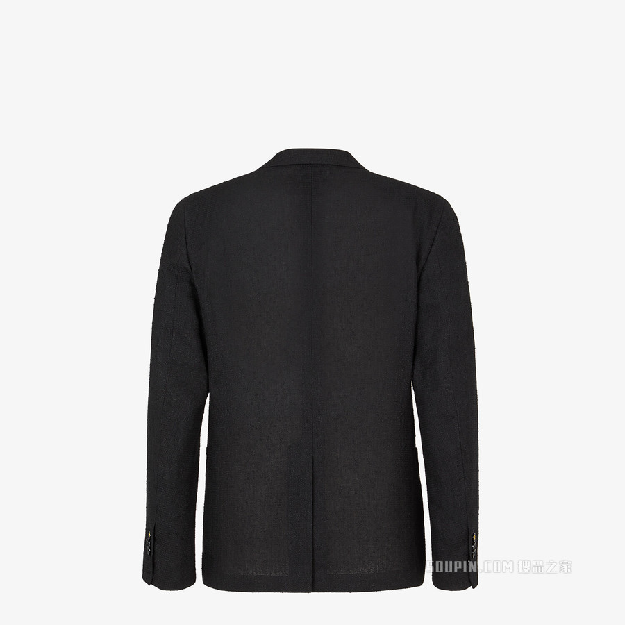 夹克 黑色亚麻和棉质休闲西装