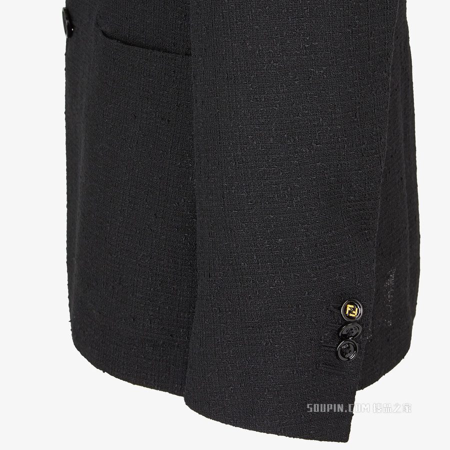 夹克 黑色亚麻和棉质休闲西装