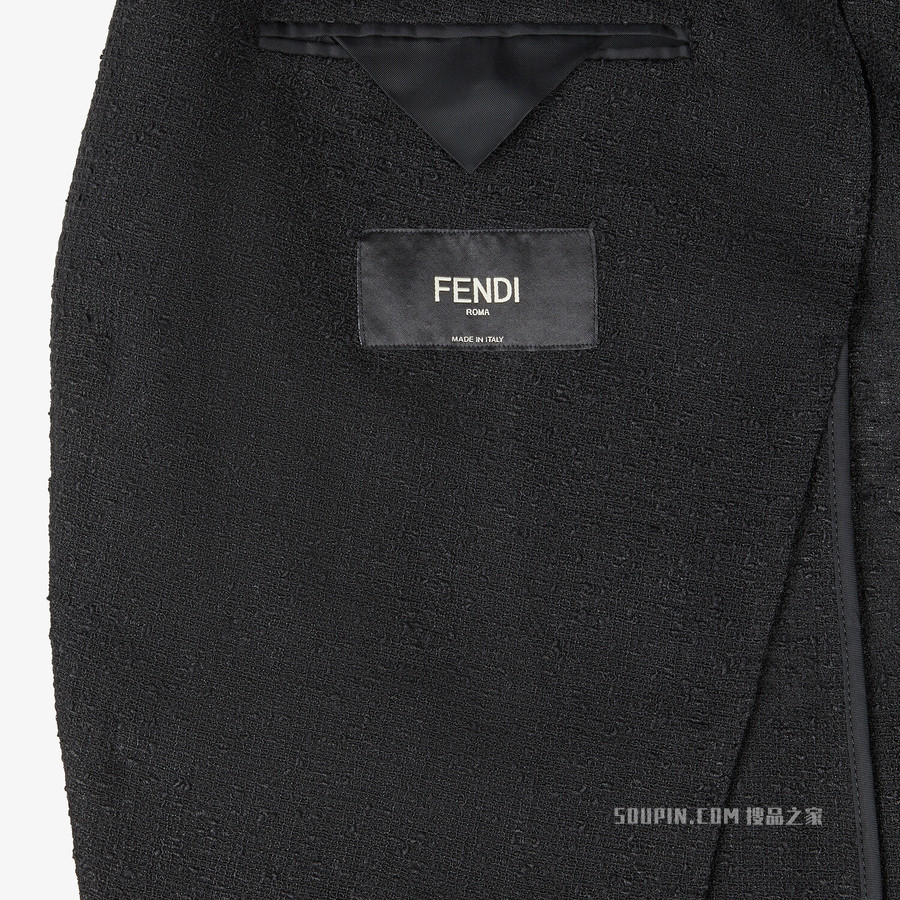 夹克 黑色亚麻和棉质休闲西装