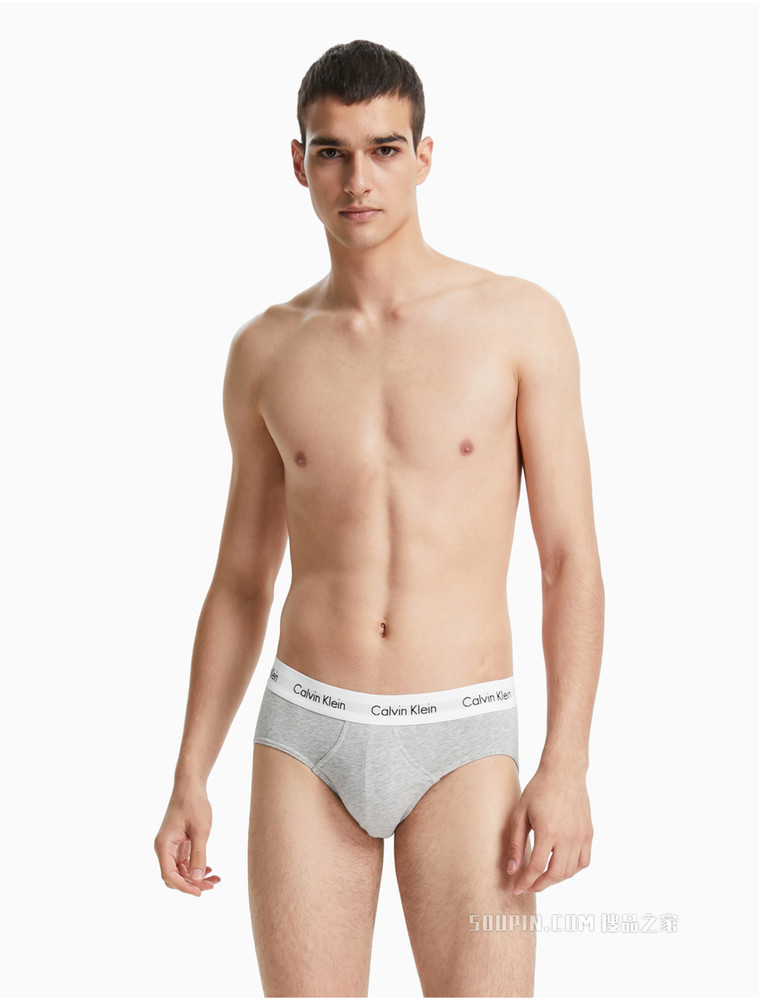 Calvin Klein 男士时尚多色三条装循环LOGO腰边舒适贴身三角内裤U2661