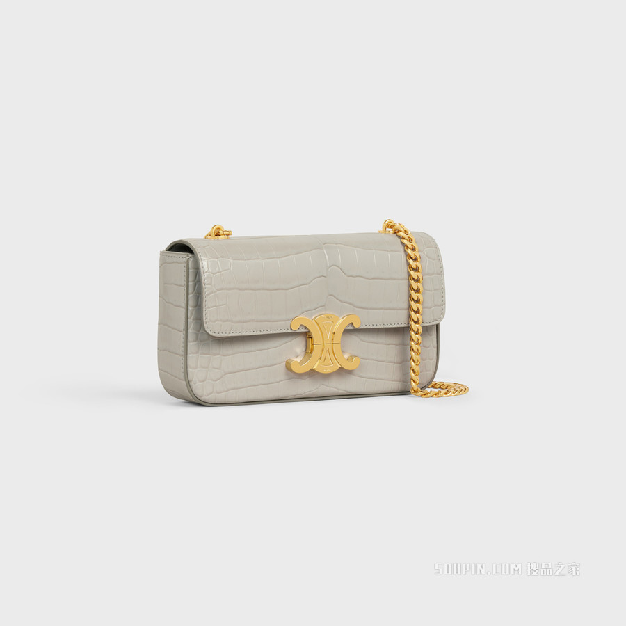 TRIOMPHE鳄鱼皮革链条肩背包 26512